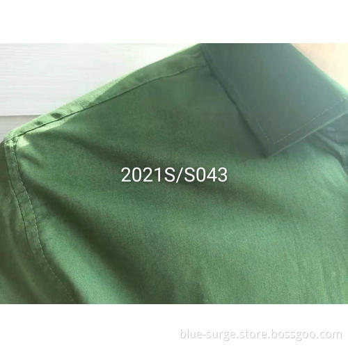 Solid Color Green Breathable No Pilling Men's Shirts
